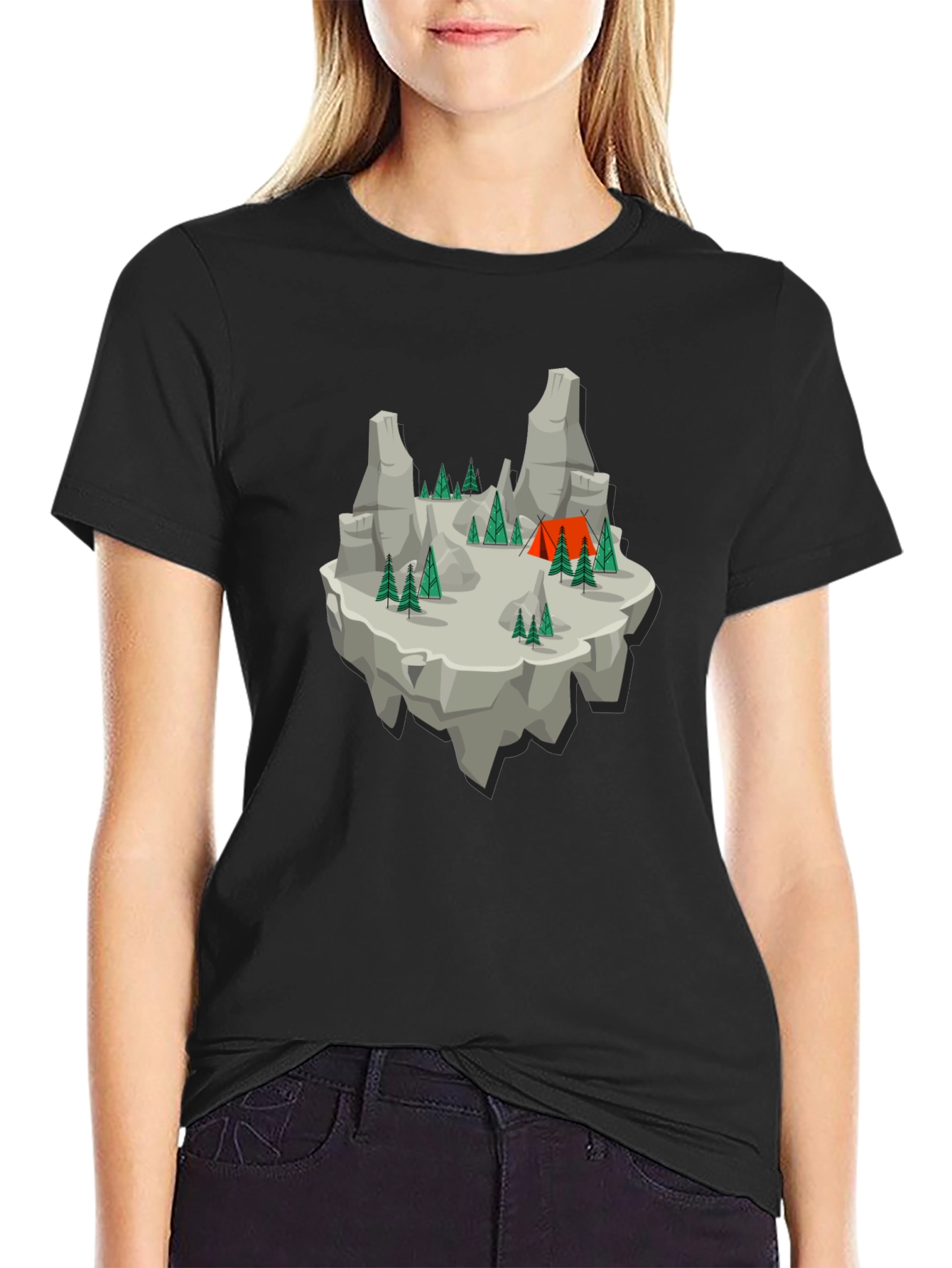 Floating Island Camping T-Shirt - Graphic Tee