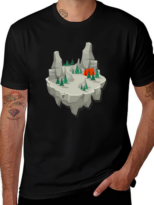 Floating Island Camping T-Shirt - Graphic Tee