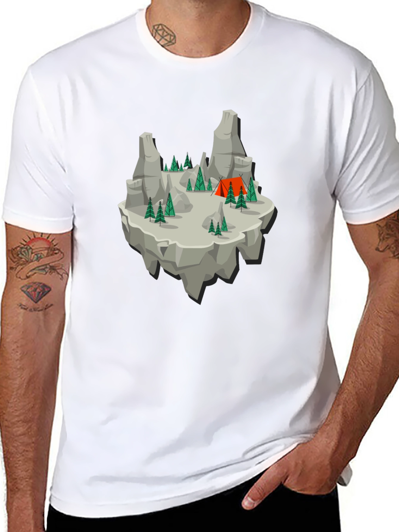 Floating Island Camping T-Shirt - Graphic Tee