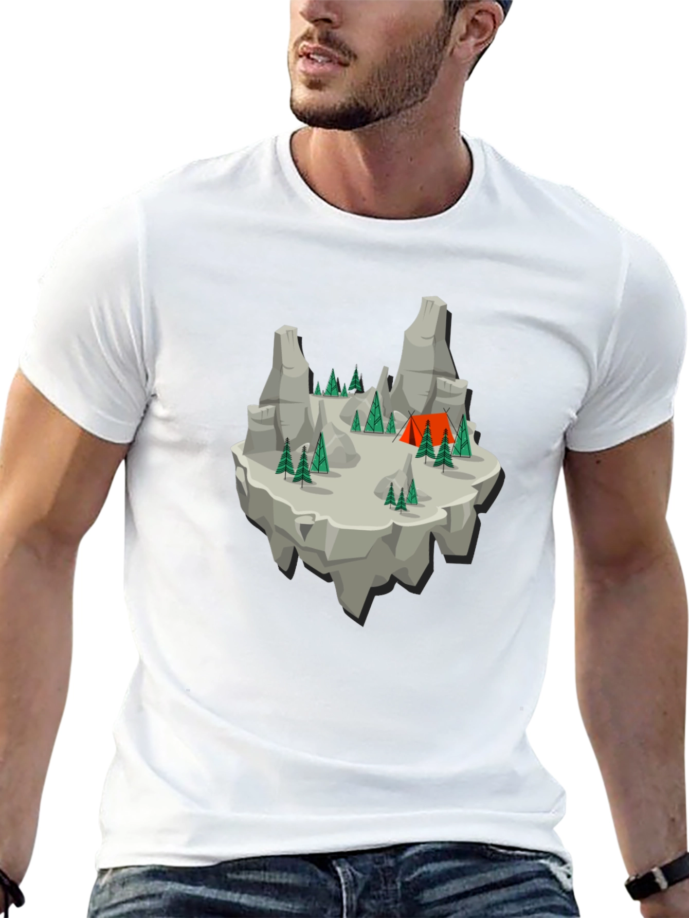 Floating Island Camping T-Shirt - Graphic Tee