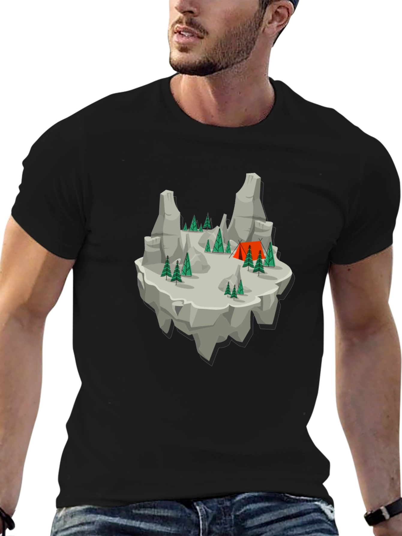 Floating Island Camping T-Shirt - Graphic Tee