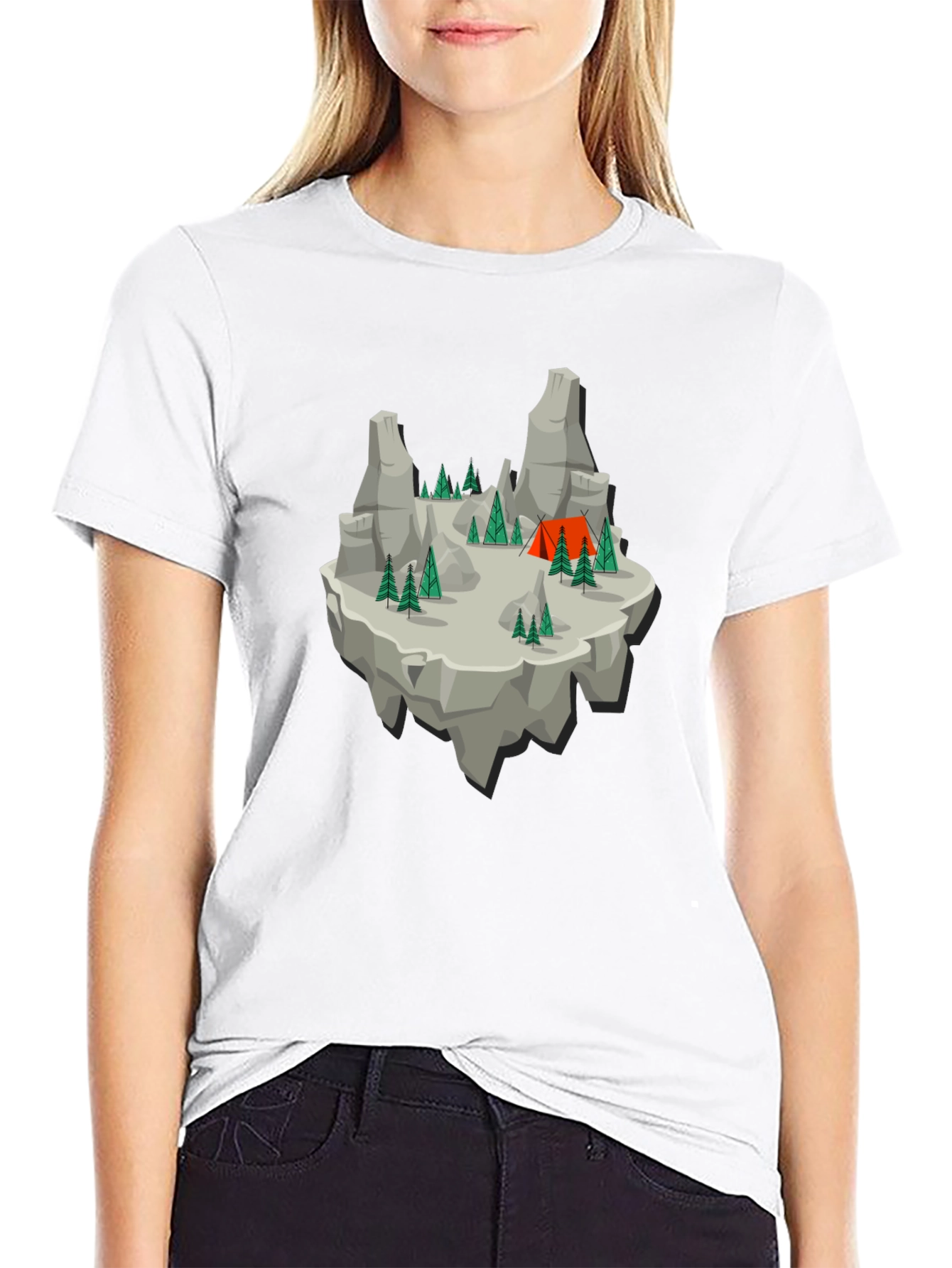 Floating Island Camping T-Shirt - Graphic Tee