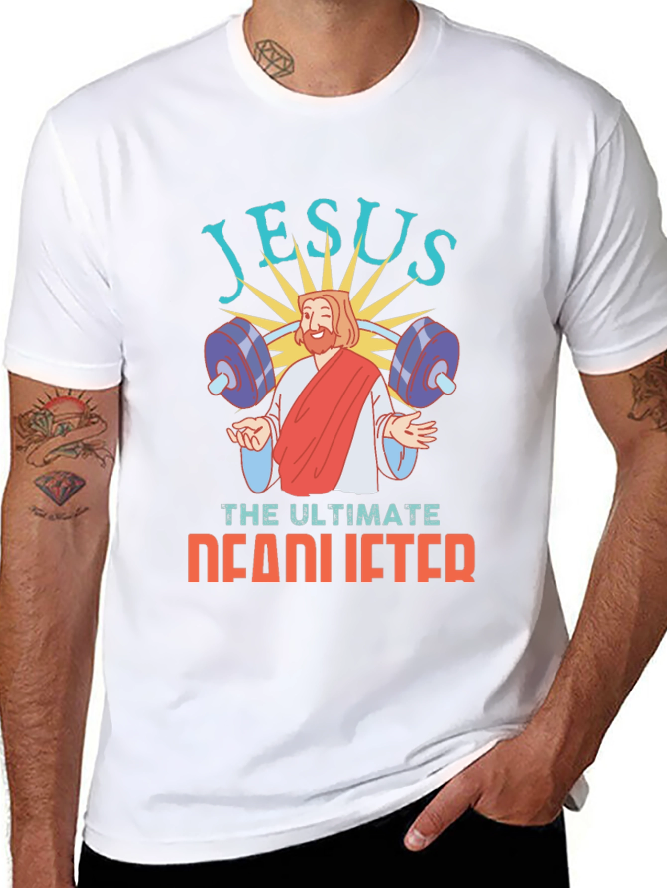 Jesus The Ultimate Deadlifter Graphic Tee