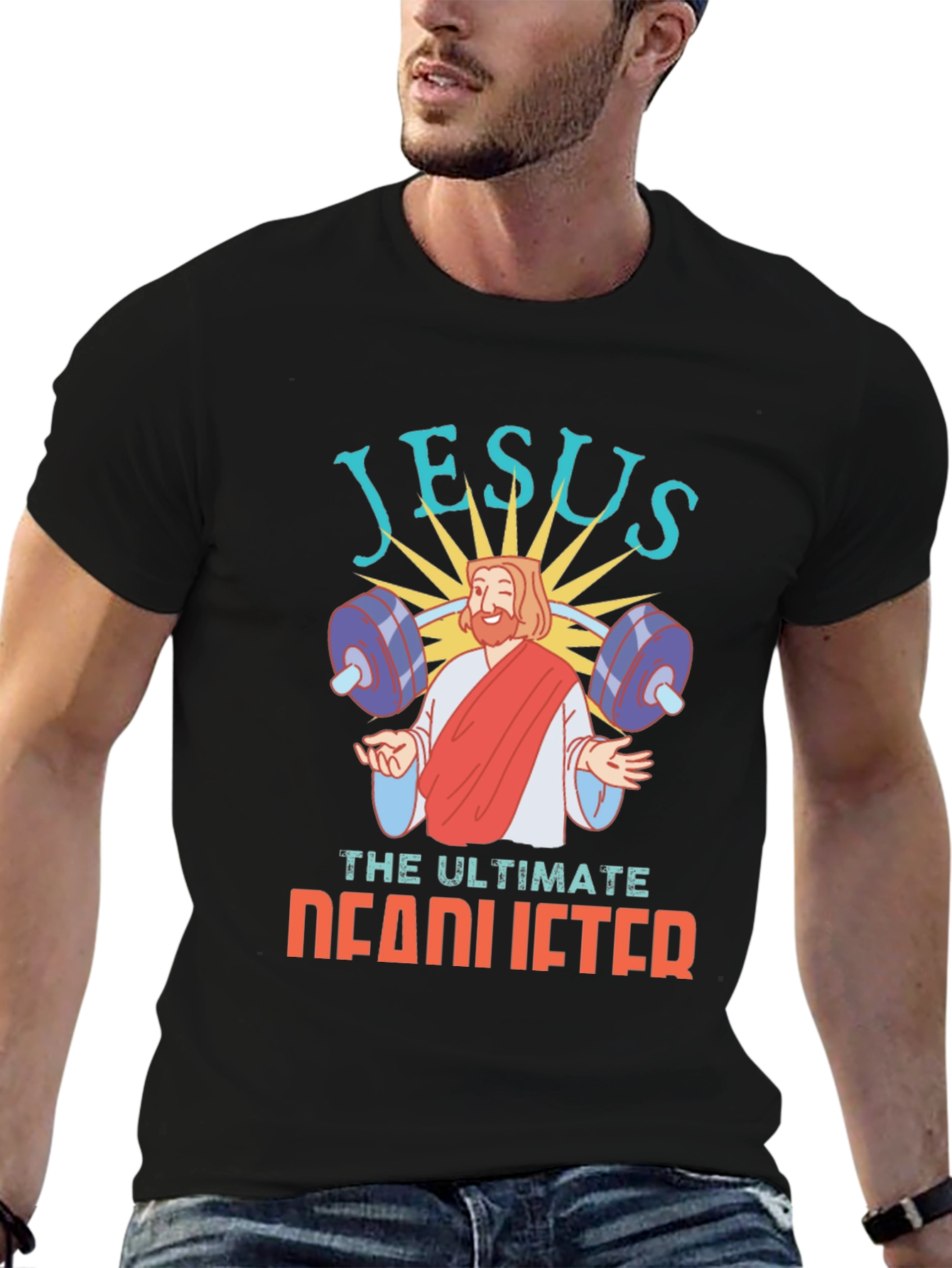 Jesus The Ultimate Deadlifter Graphic Tee