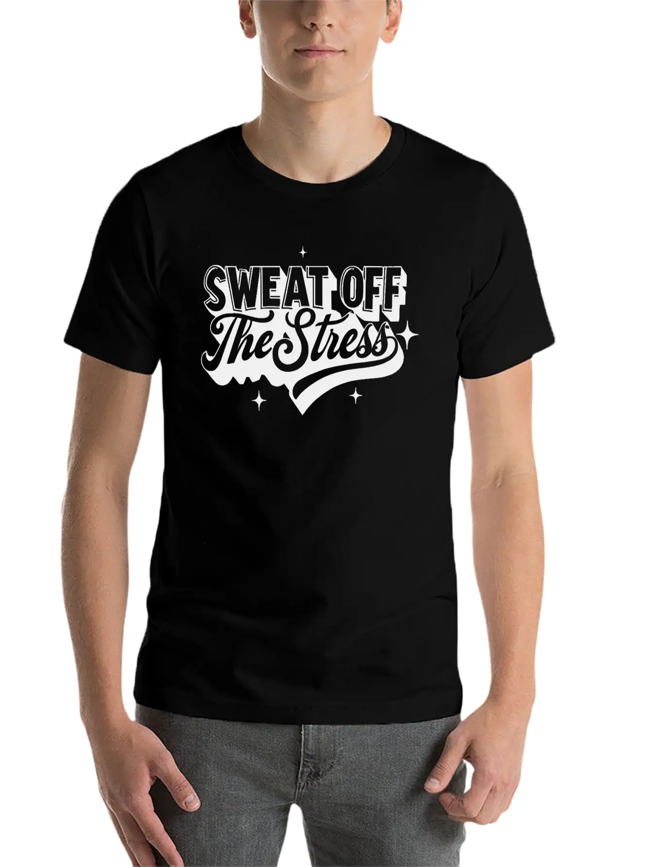 Sweat Off The Stress: Self Care Unisex Casual T-Shirt – Clean Design For Daily Comfort