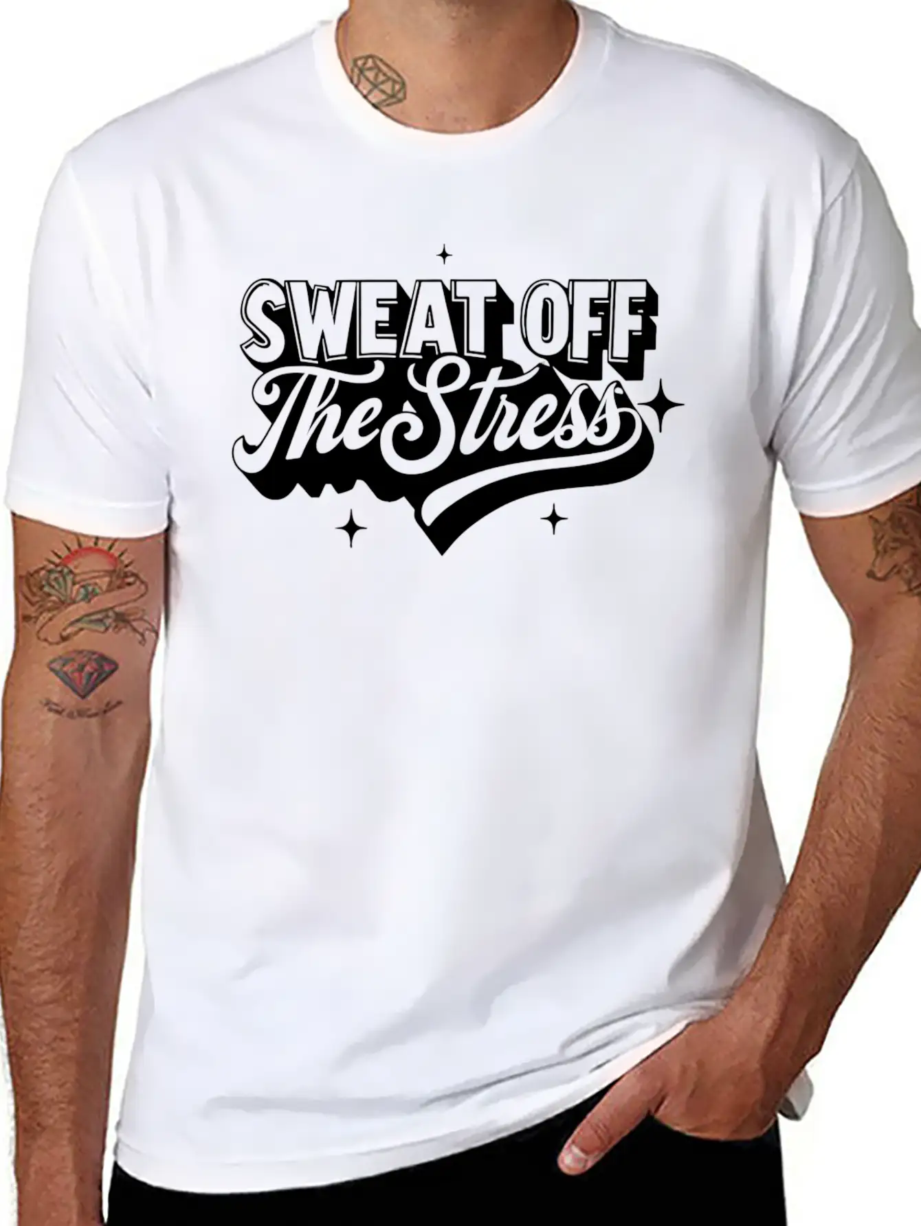 Sweat Off The Stress: Self Care Unisex Casual T-Shirt – Clean Design For Daily Comfort
