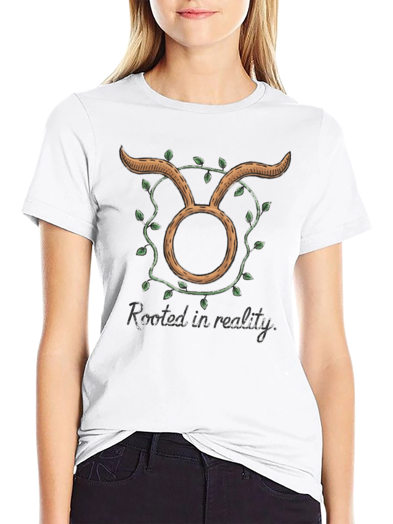 Taurus Zodiac Sign Rooted in Reality Graphic T-Shirt