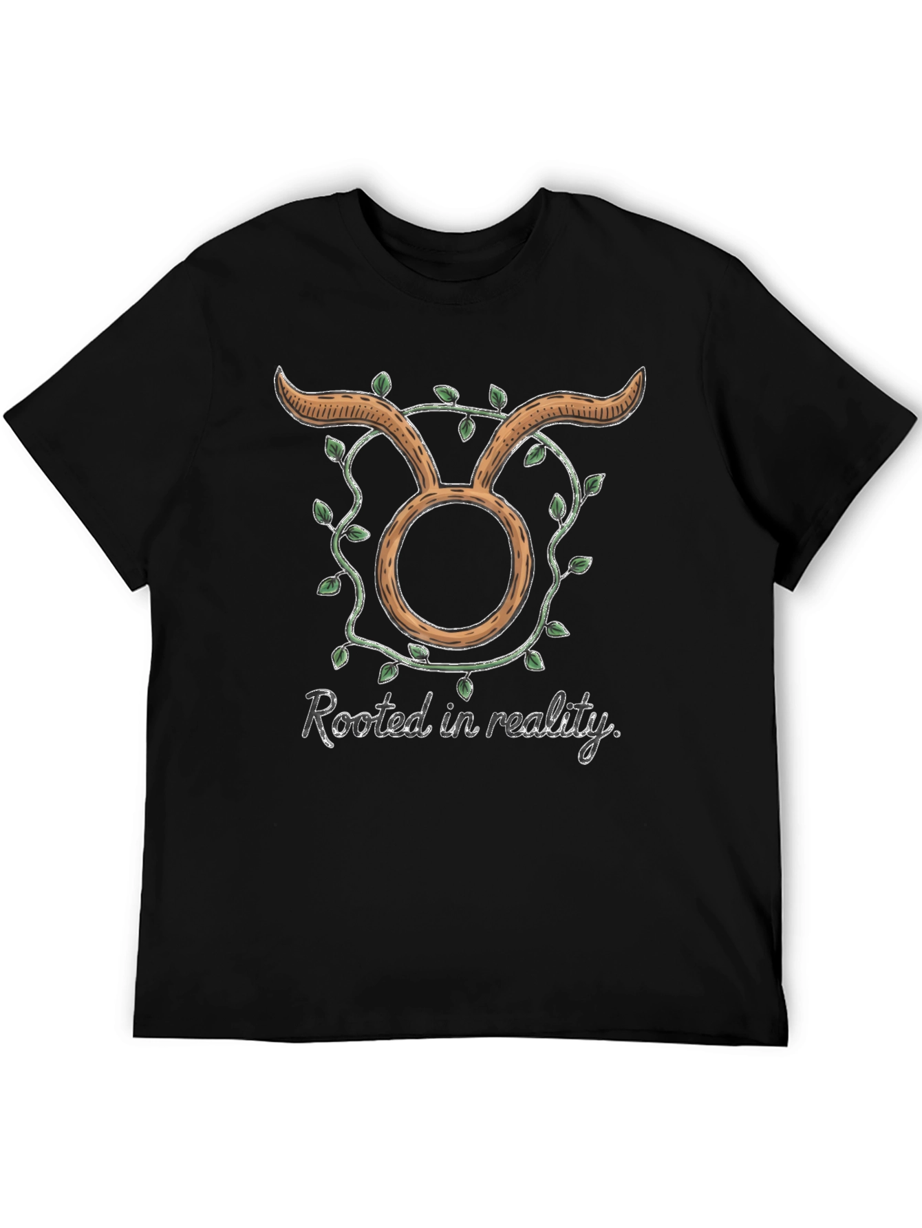 Taurus Zodiac Sign Rooted in Reality Graphic T-Shirt