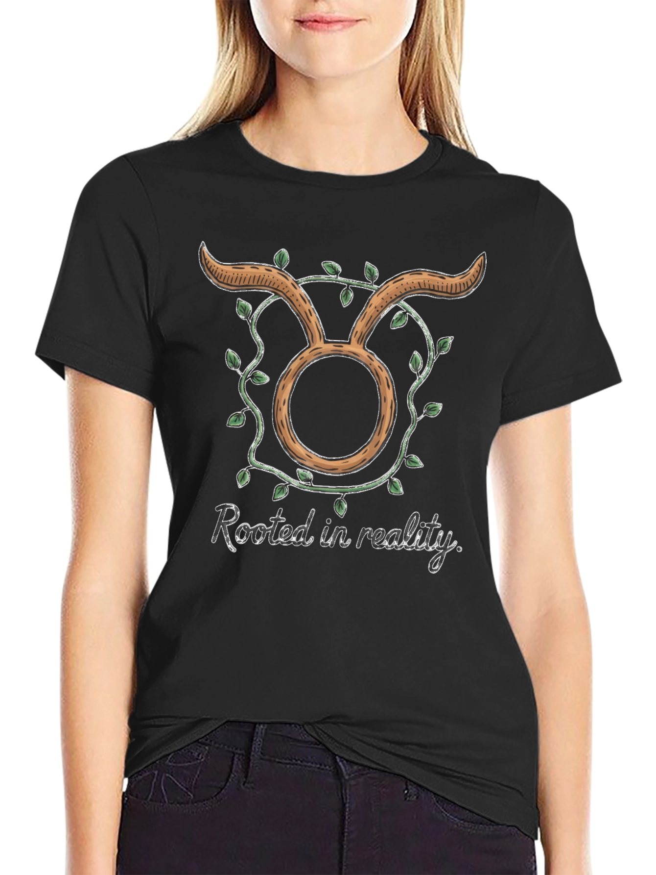 Taurus Zodiac Sign Rooted in Reality Graphic T-Shirt
