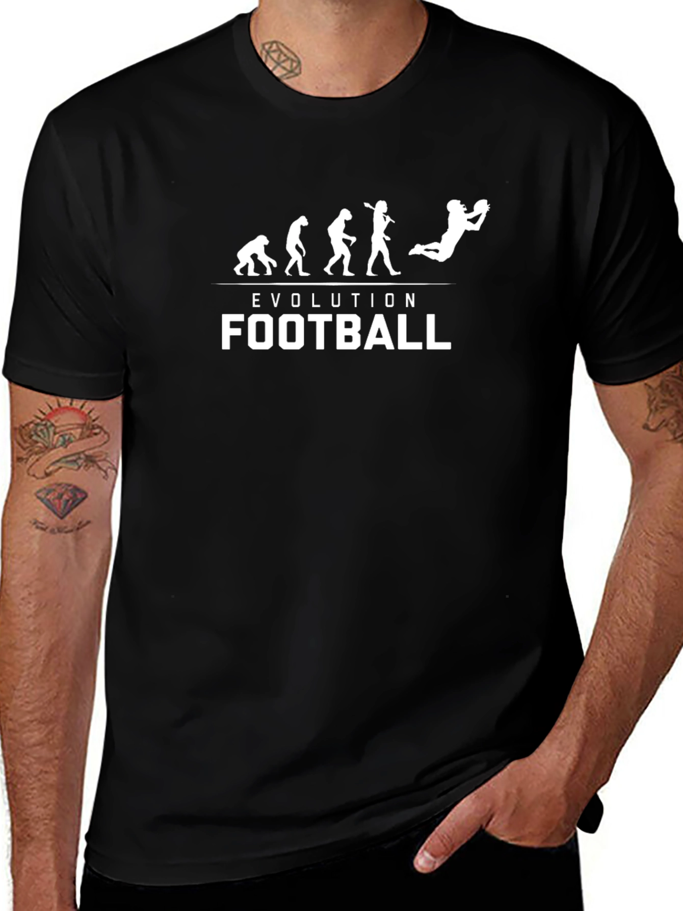 Evolution of Football Black T-Shirt