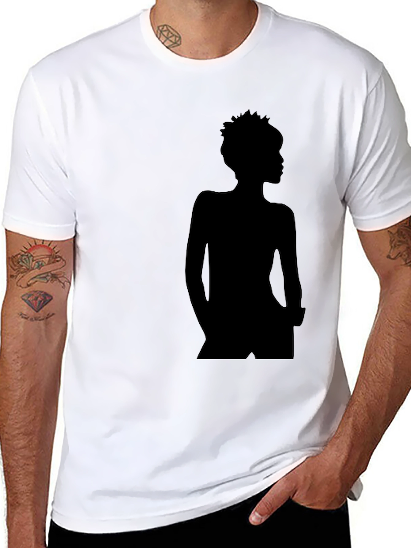 Silhouette Graphic Tee - Classic Black Cotton