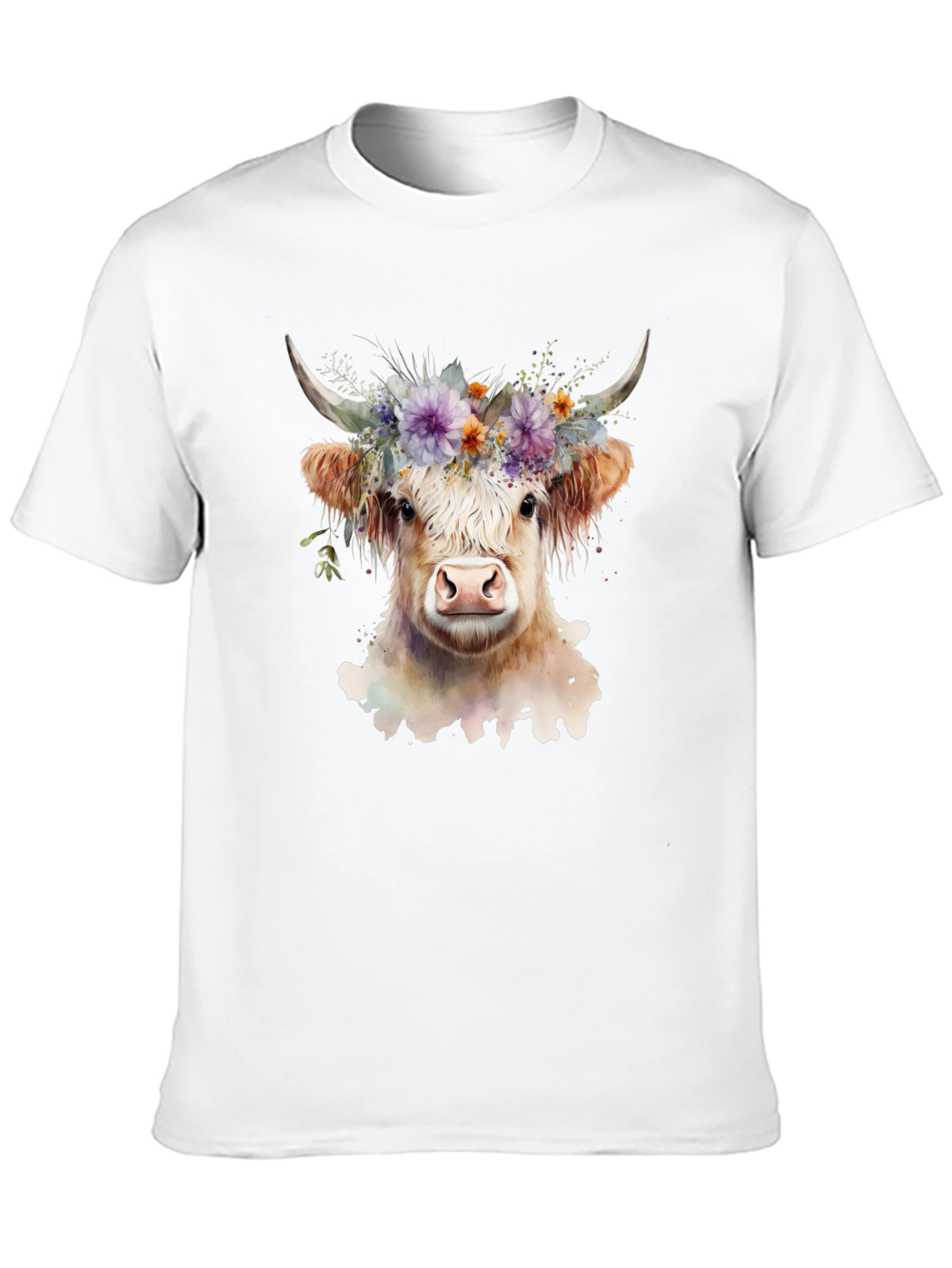 Floral Cow Graphic Tee - Unisex Soft Cotton