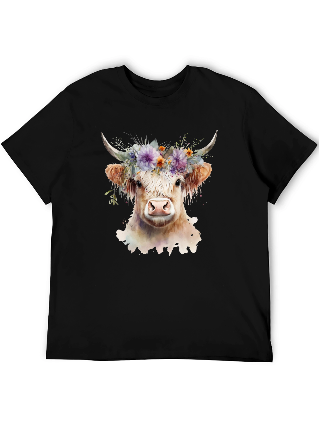 Floral Cow Graphic Tee - Unisex Soft Cotton