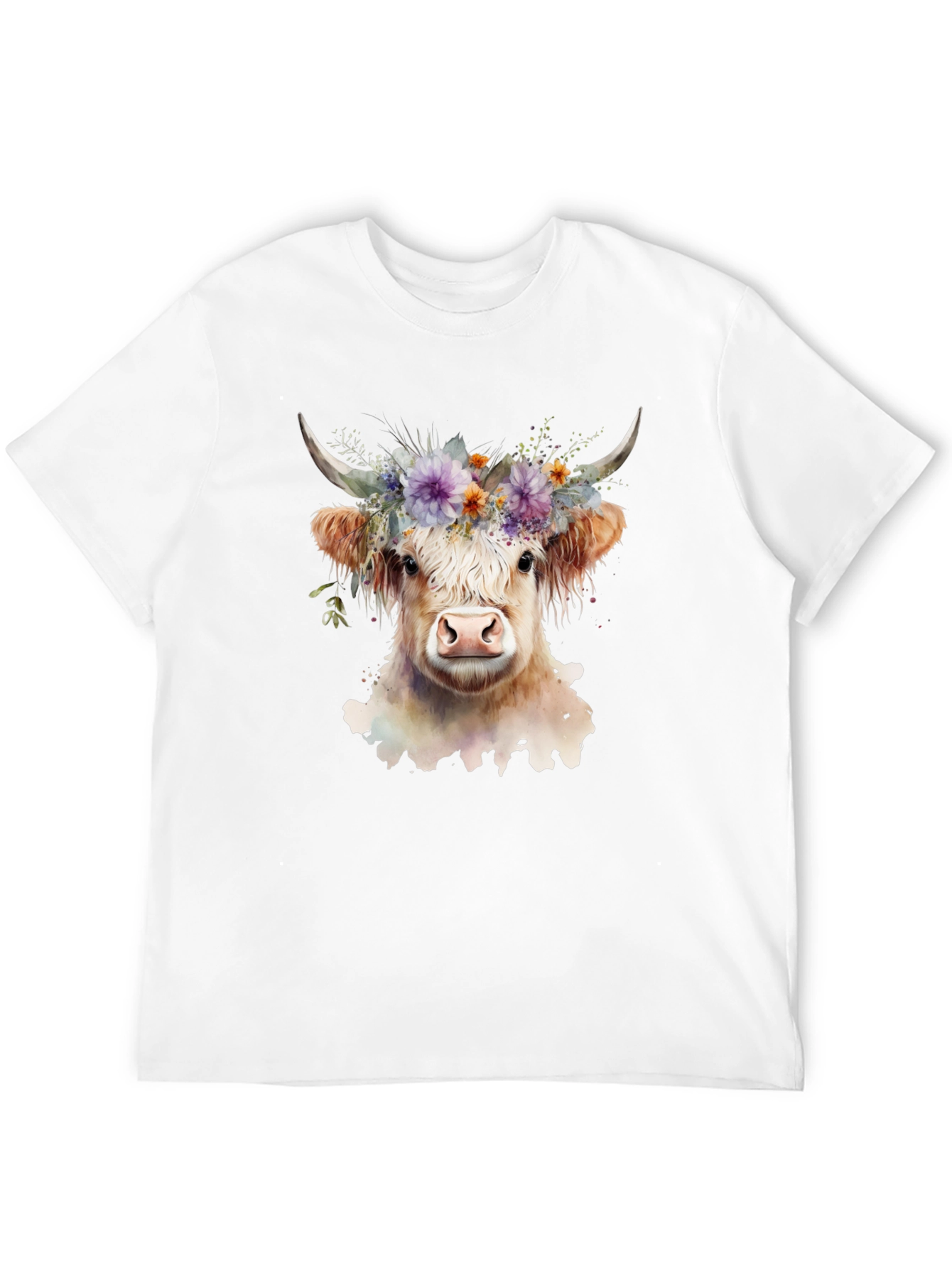 Floral Cow Graphic Tee - Unisex Soft Cotton