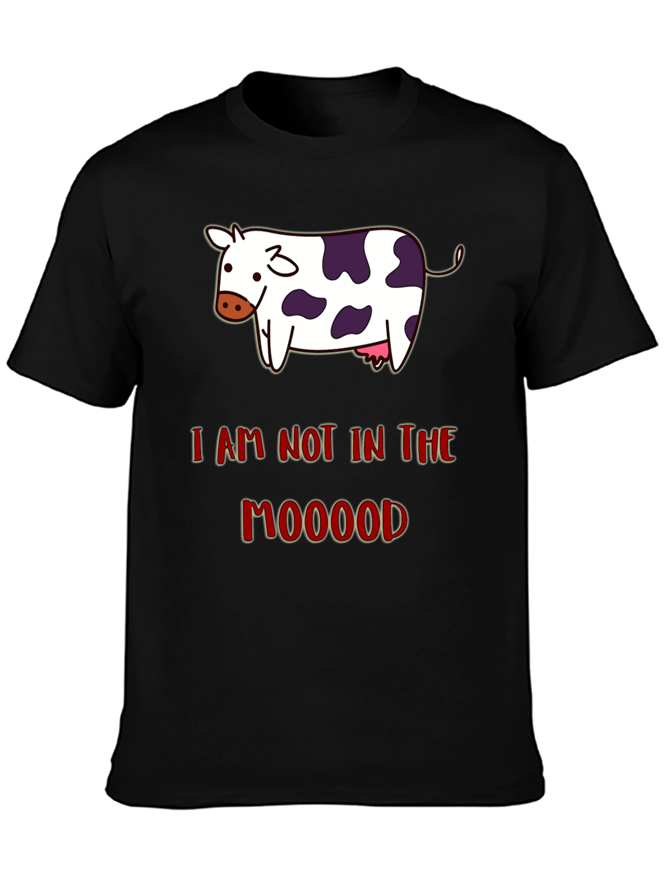 Funny Not in the Mooood Cow Graphic T-Shirt