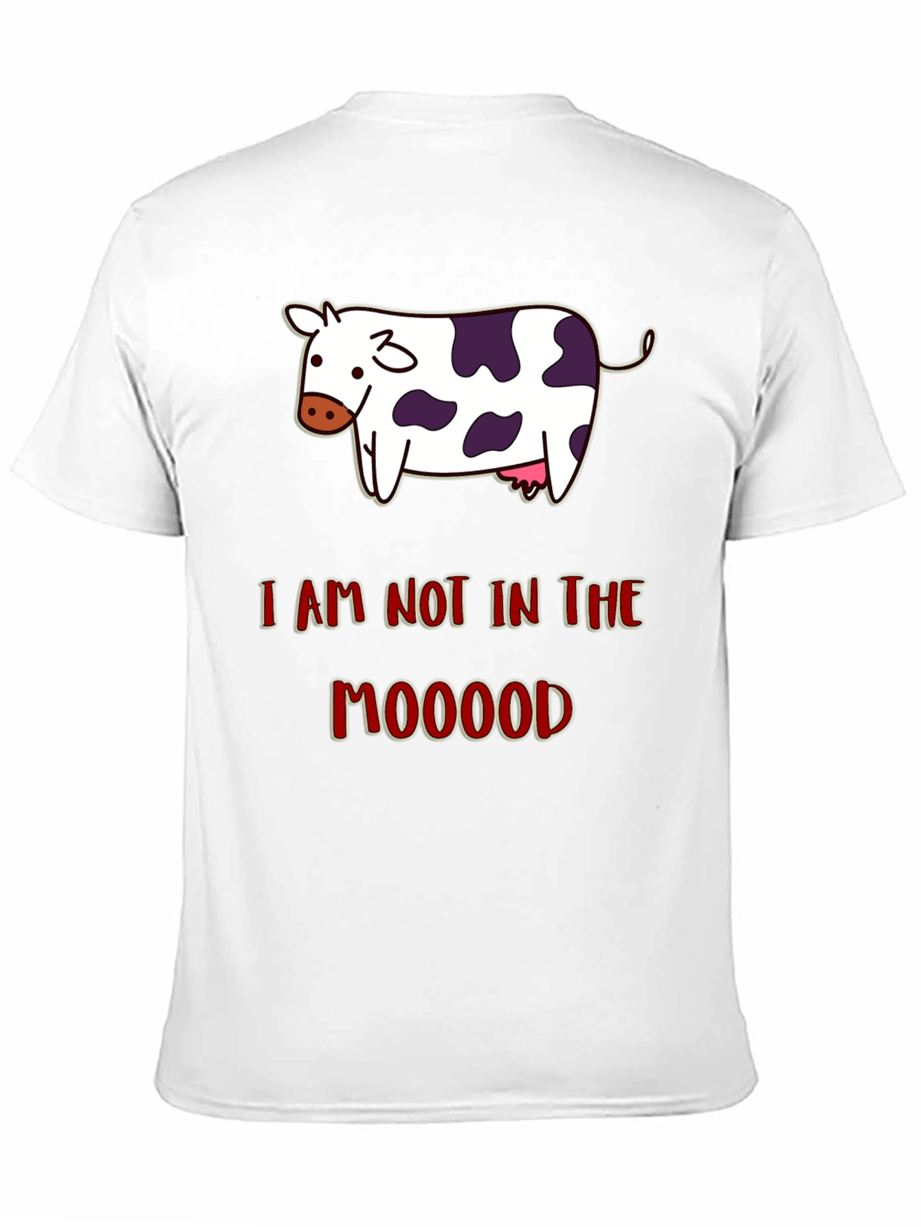 Funny Not in the Mooood Cow Graphic T-Shirt