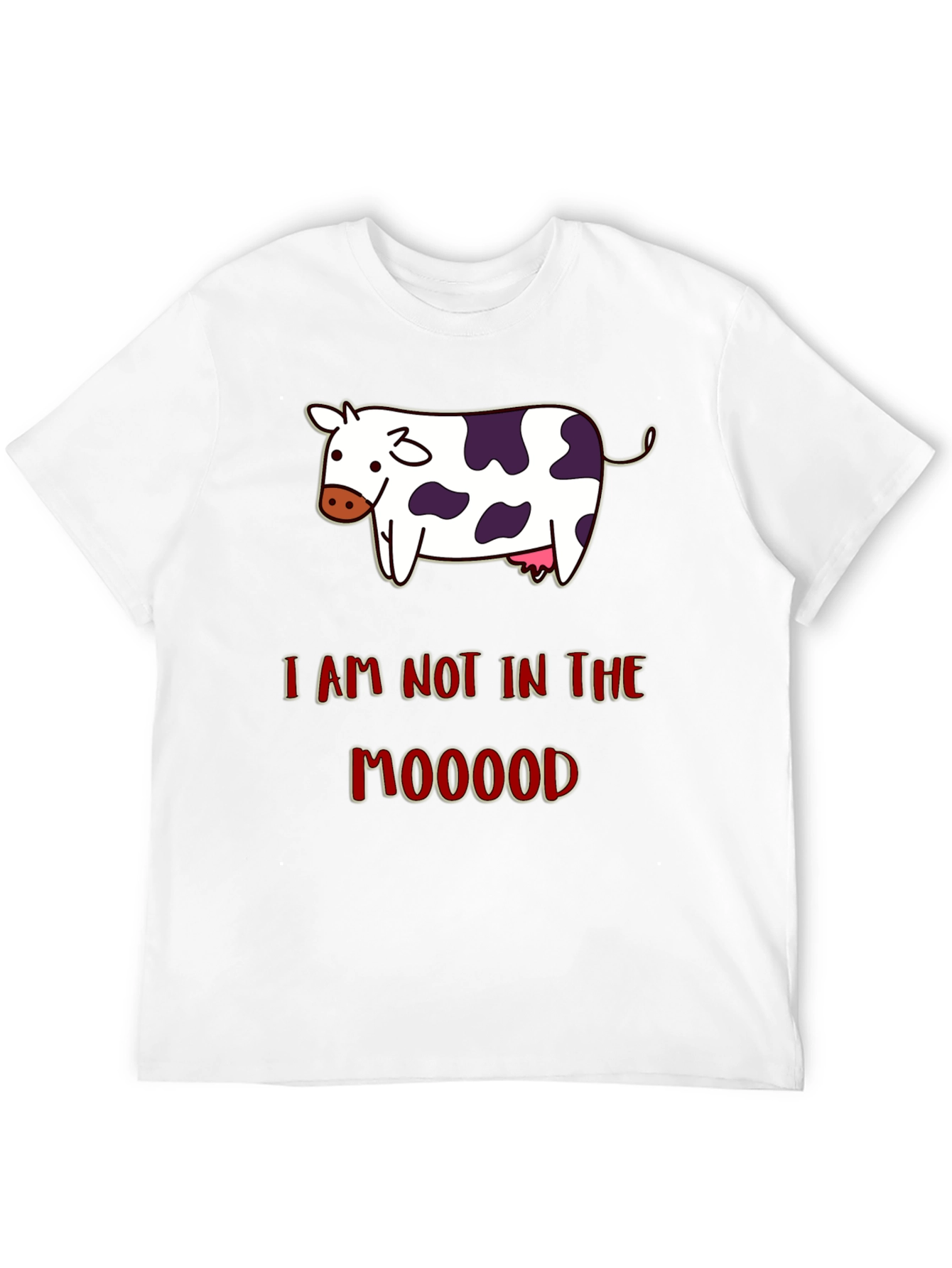 Funny Not in the Mooood Cow Graphic T-Shirt