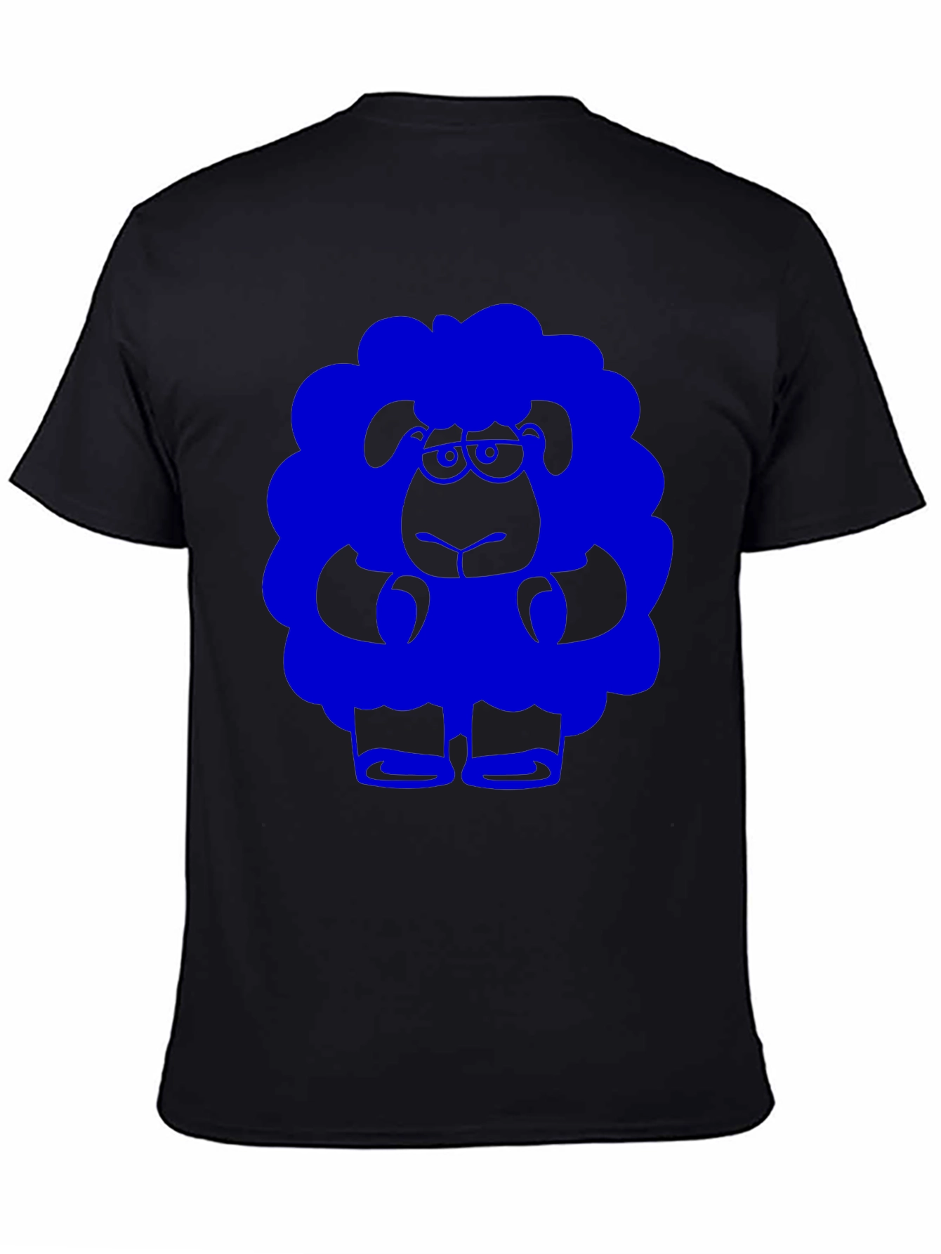 Blue Sheep Graphic Tee - Black Cotton T-Shirt