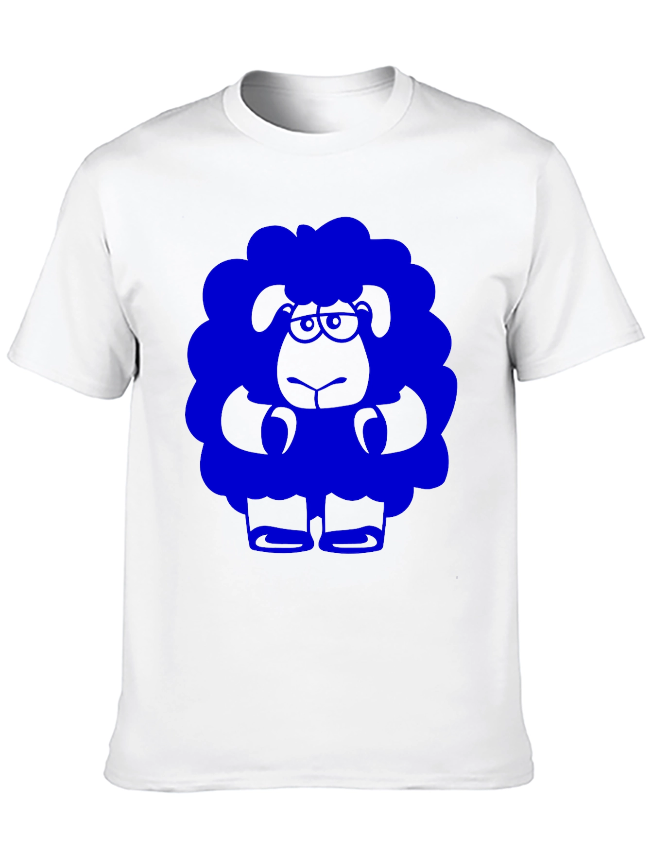 Blue Sheep Graphic Tee - Black Cotton T-Shirt