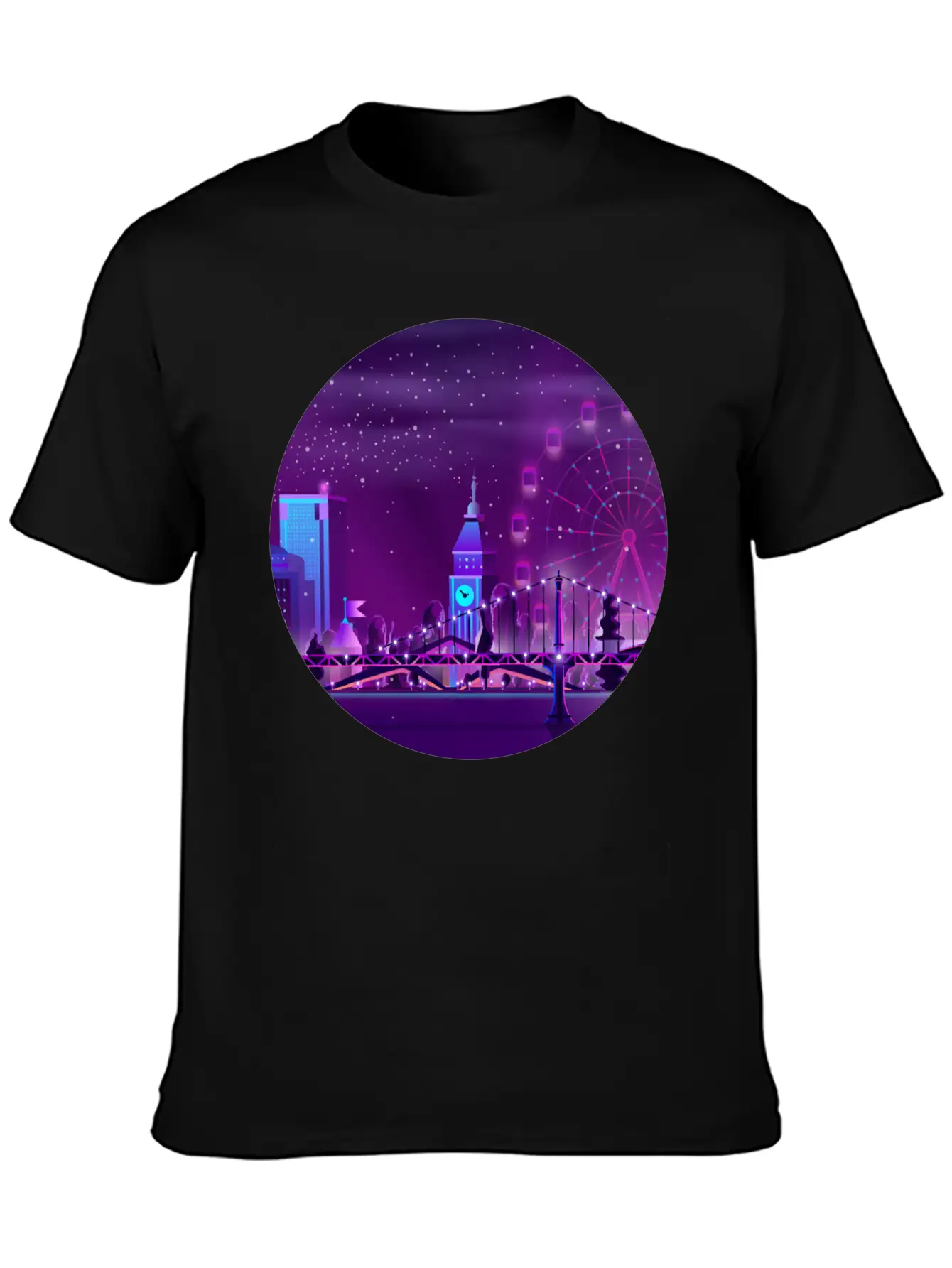 Synthwave Neon City: London Unisex Casual T-Shirt – Clean Design For Daily Comfort