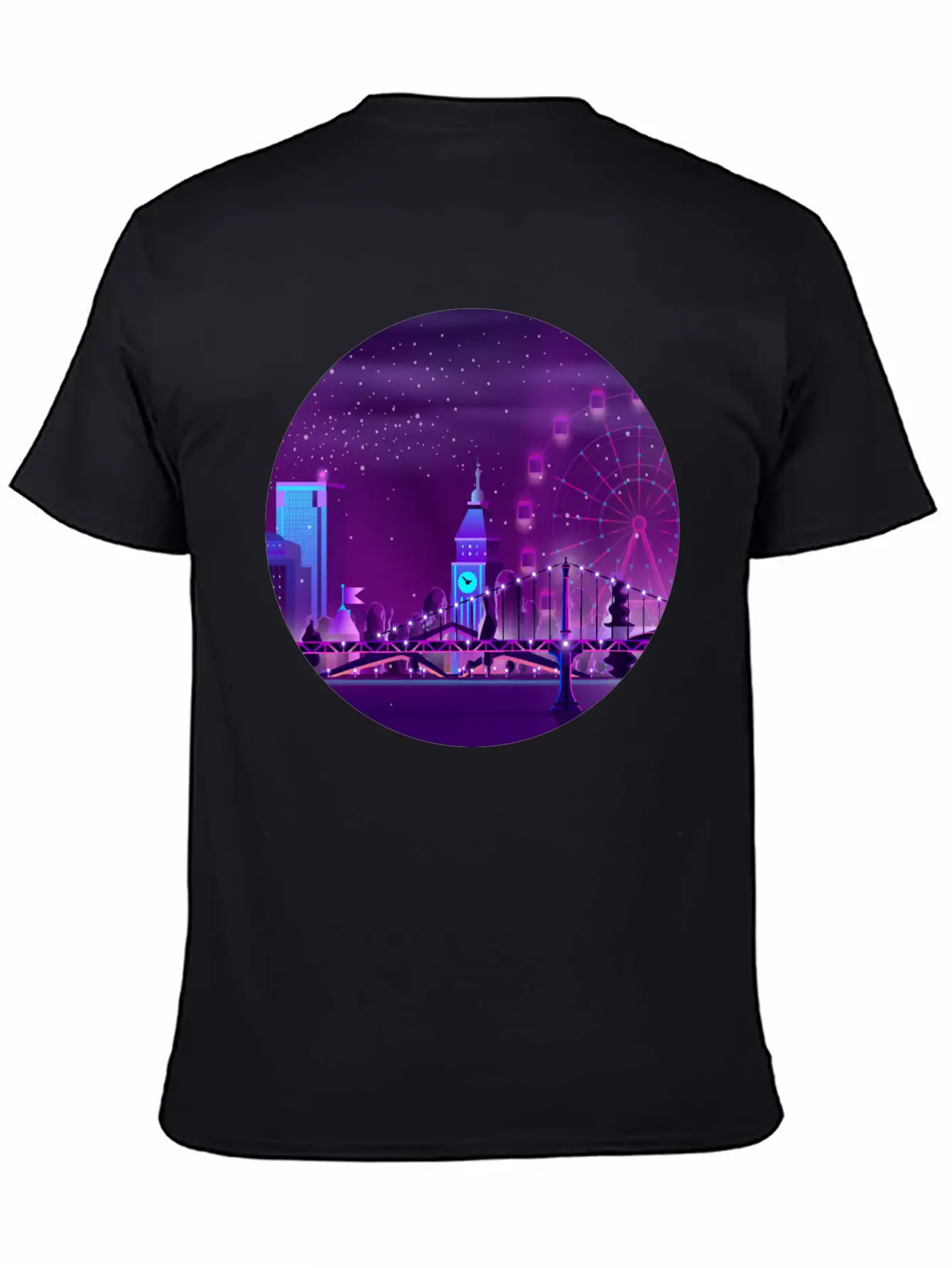 Synthwave Neon City: London Unisex Casual T-Shirt – Clean Design For Daily Comfort