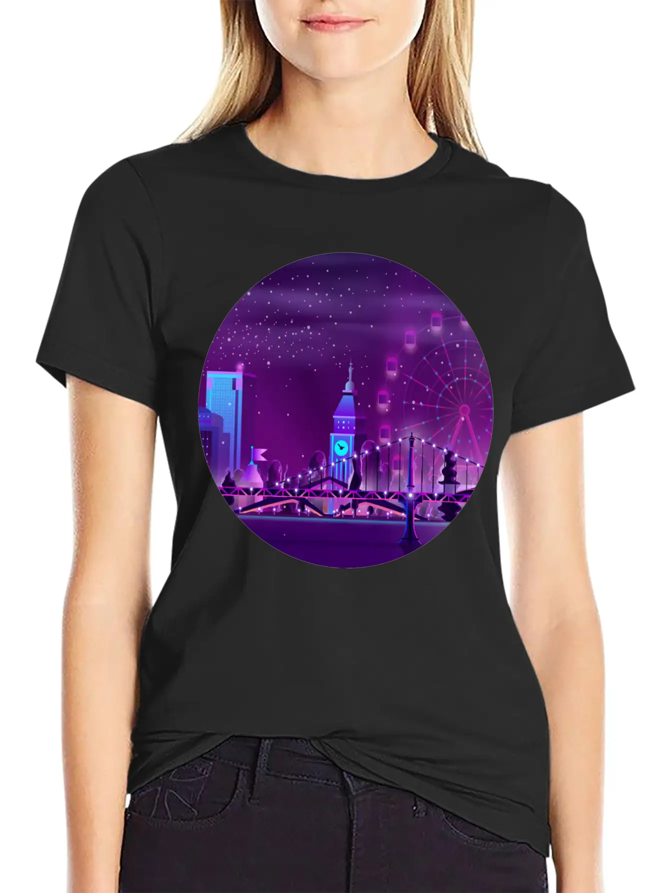 Synthwave Neon City: London Unisex Casual T-Shirt – Clean Design For Daily Comfort