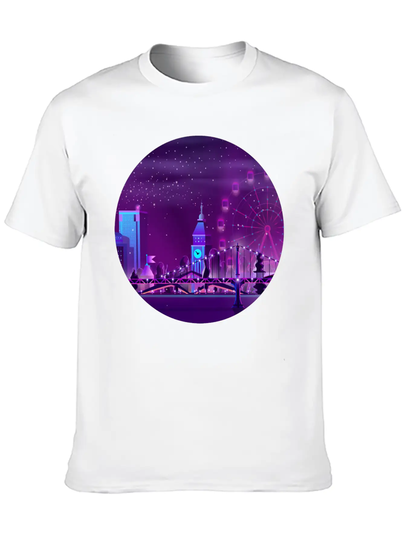 Synthwave Neon City: London Unisex Casual T-Shirt – Clean Design For Daily Comfort