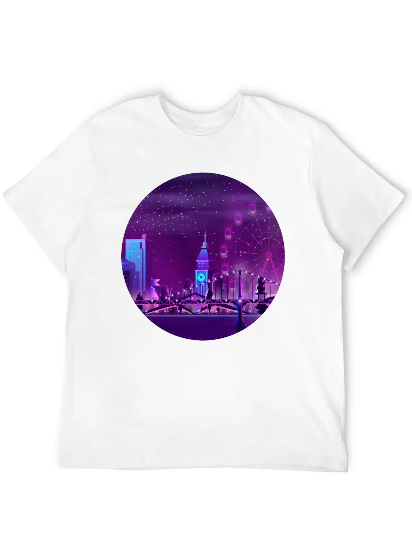 Synthwave Neon City: London Unisex Casual T-Shirt – Clean Design For Daily Comfort