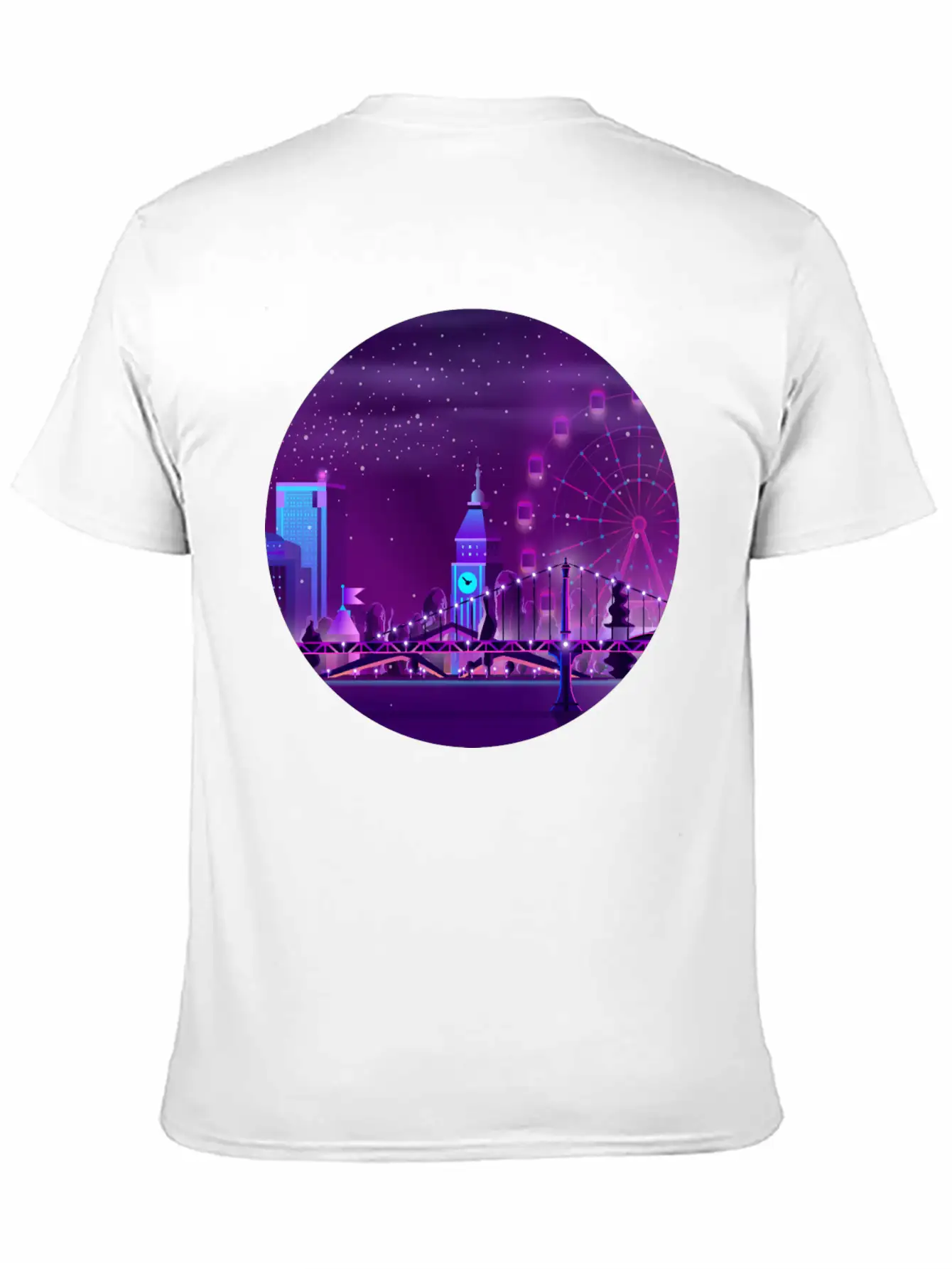 Synthwave Neon City: London Unisex Casual T-Shirt – Clean Design For Daily Comfort