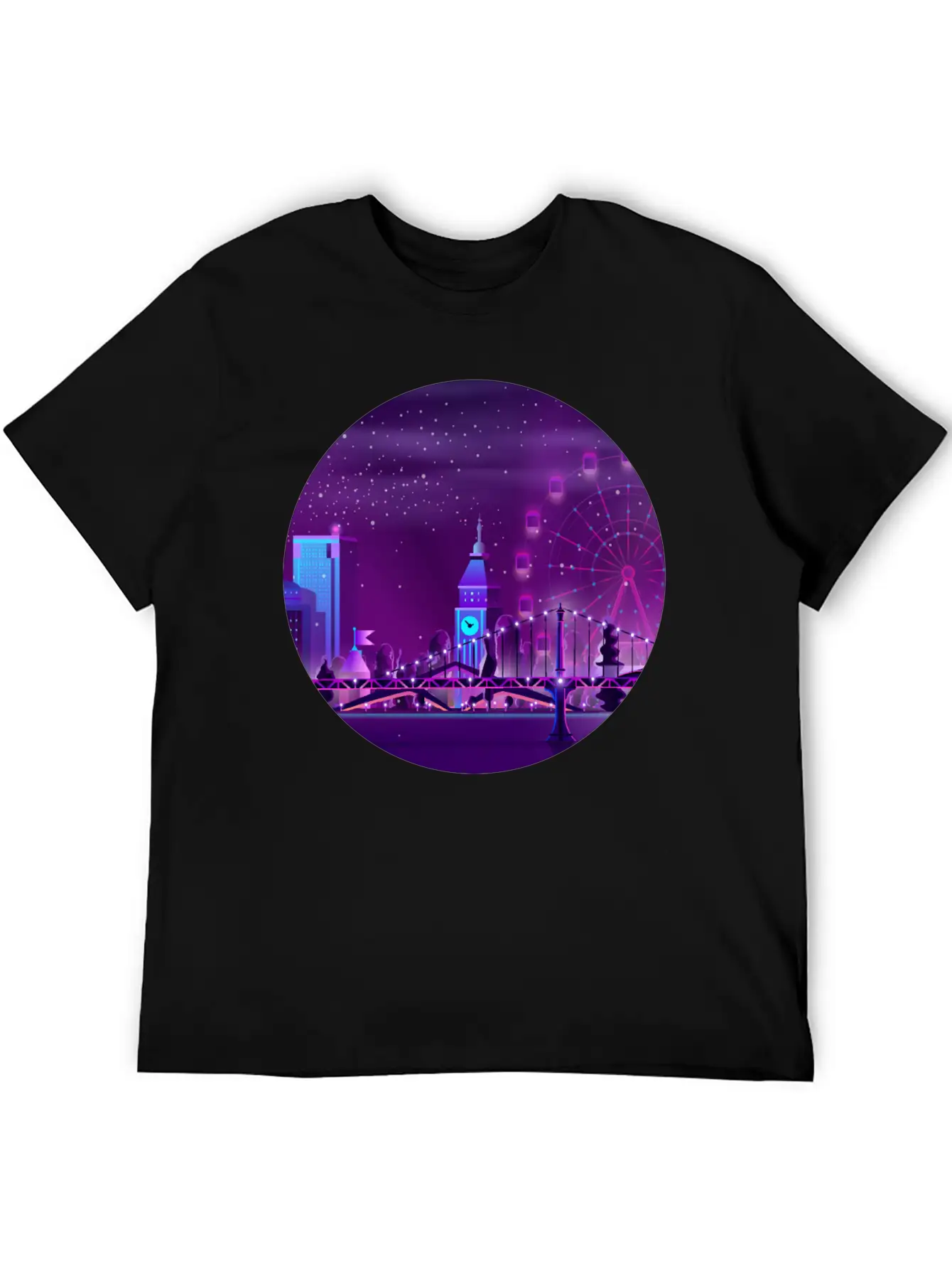 Synthwave Neon City: London Unisex Casual T-Shirt – Clean Design For Daily Comfort