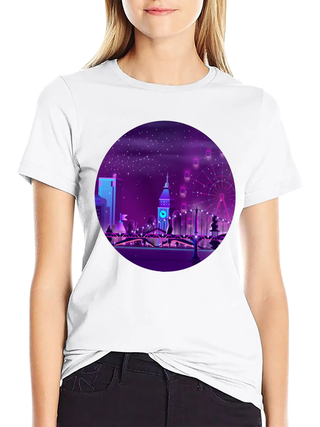 Synthwave Neon City: London Unisex Casual T-Shirt – Clean Design For Daily Comfort