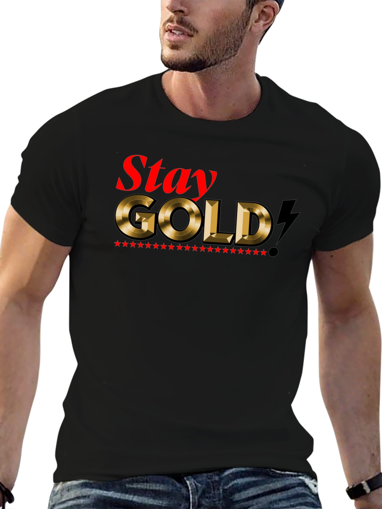 Stay Gold Graphic Tee - Mens Black T-Shirt