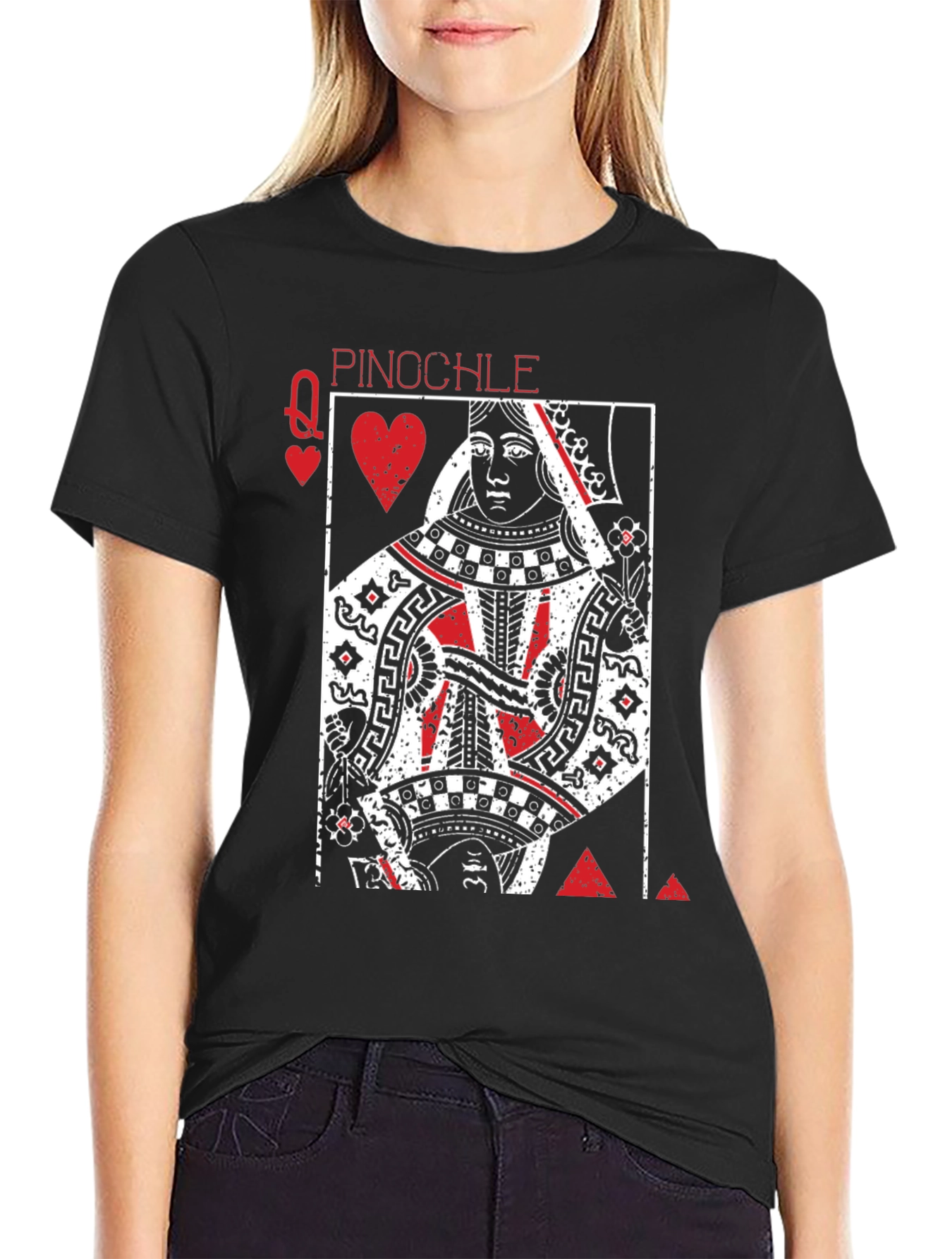 Queen of Hearts Pinocle Graphic T-Shirt