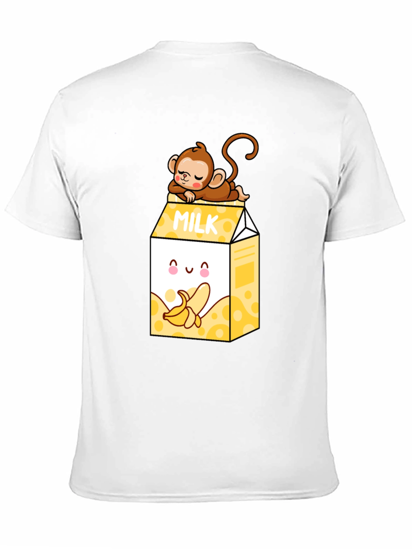 Banana Milk T-Shirt - Cute Cartoon Monkey Design