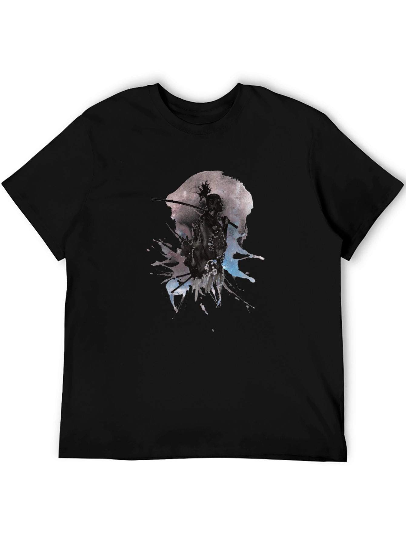 Samurai Moon Splash Black Graphic Tee