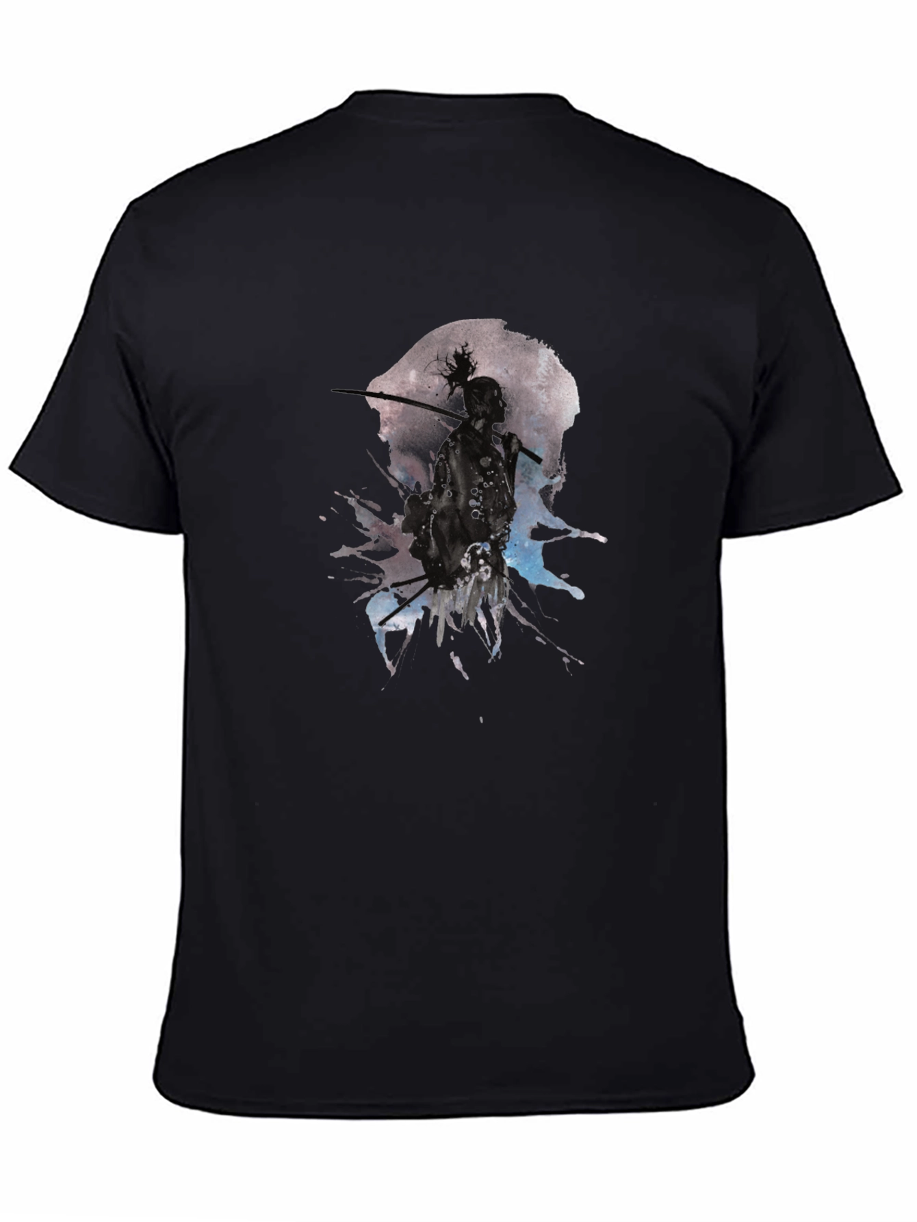 Samurai Moon Splash Black Graphic Tee
