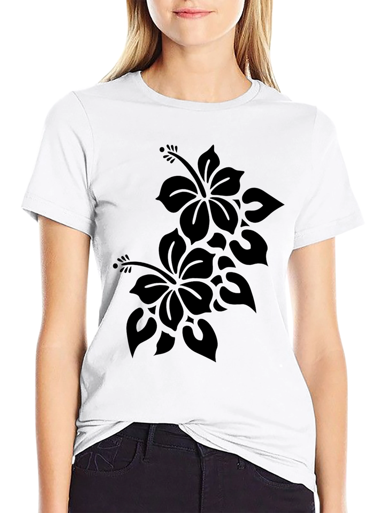 Black Floral Graphic Tee