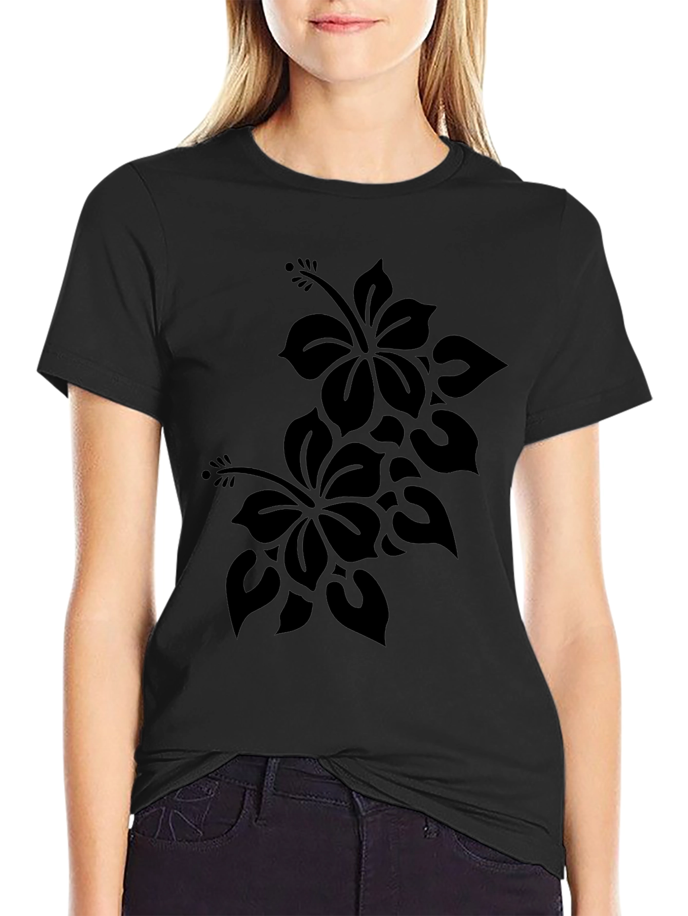 Black Floral Graphic Tee
