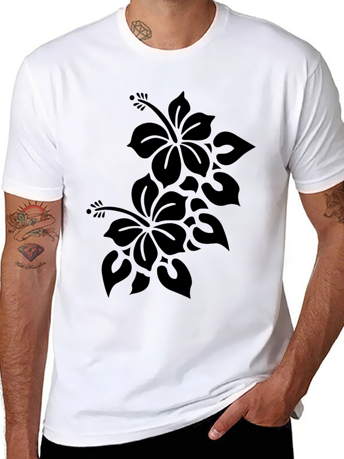 Black Floral Graphic Tee