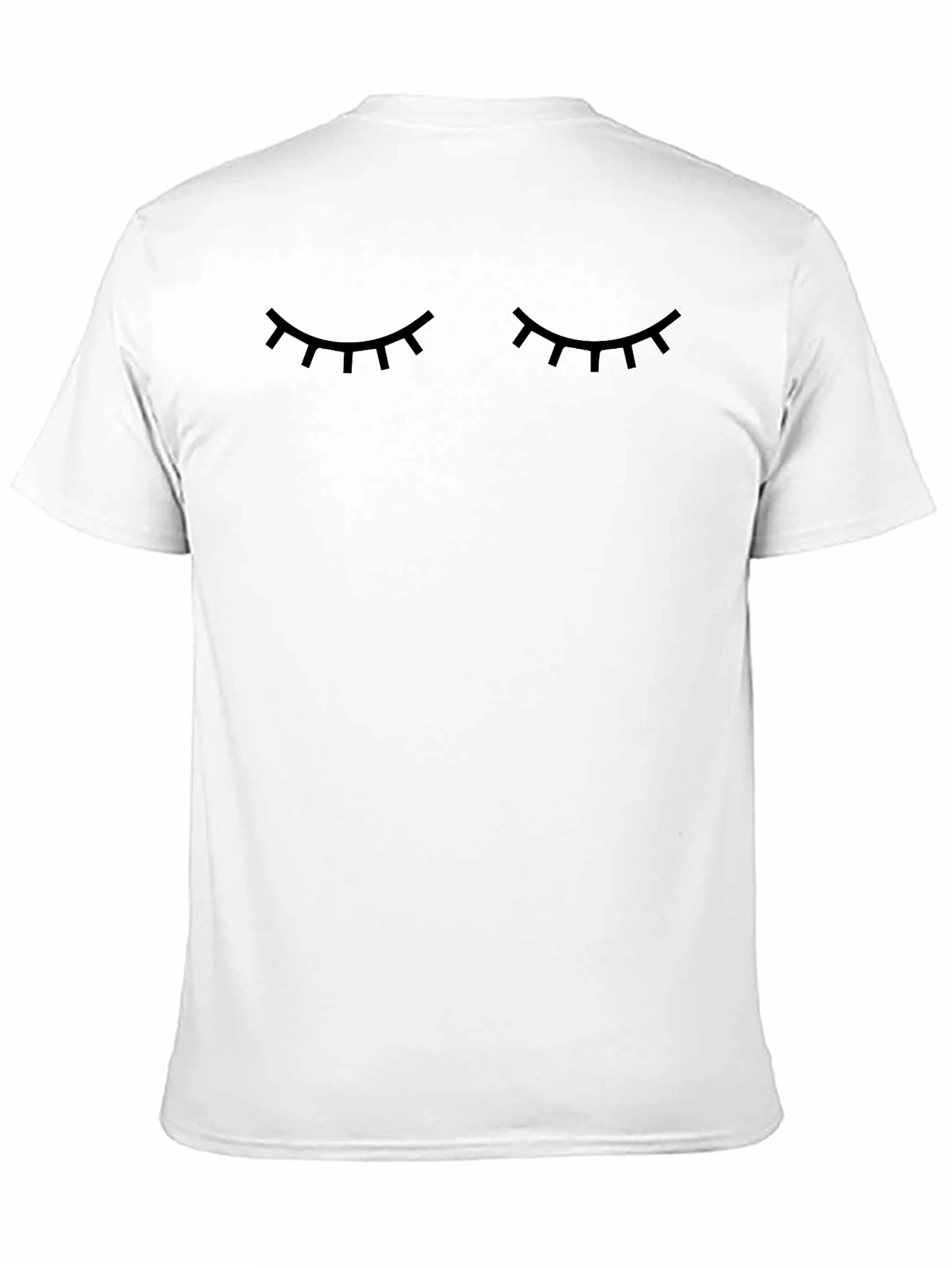 Eyes Closed Graphic Tee - Black Cotton Casual T-Shirt