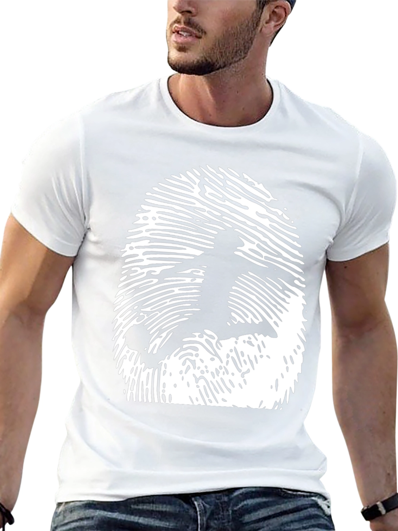 Soccer Fingerprint Graphic Tee - Black Cotton T-Shirt