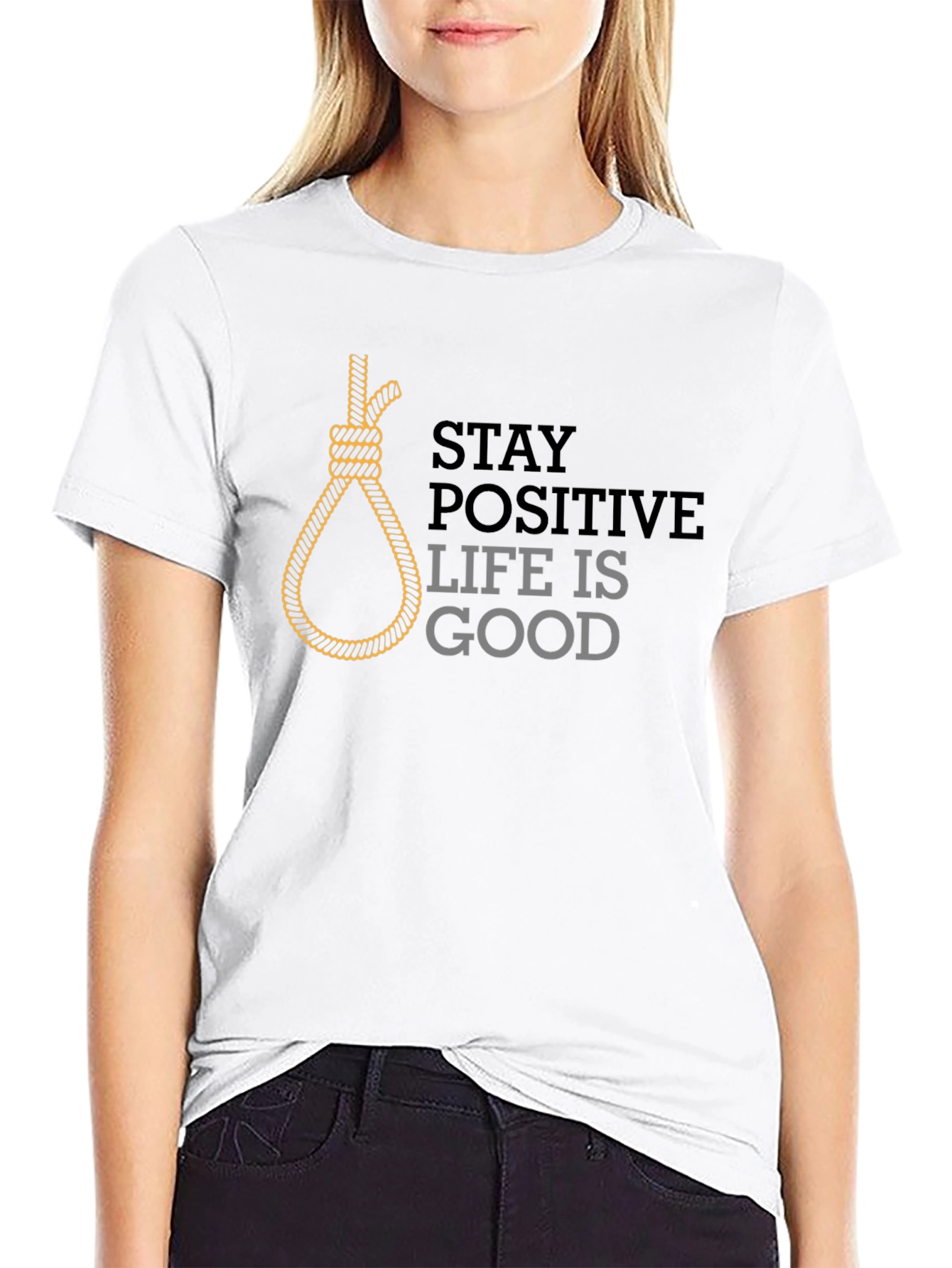 Stay Positive Black Graphic Tee