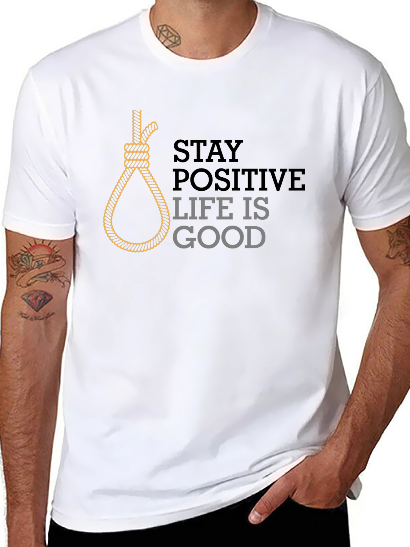 Stay Positive Black Graphic Tee