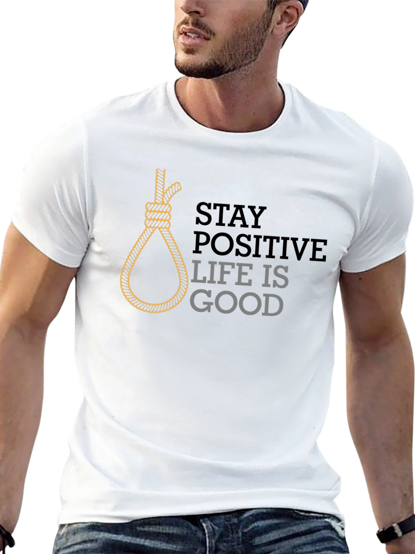 Stay Positive Black Graphic Tee