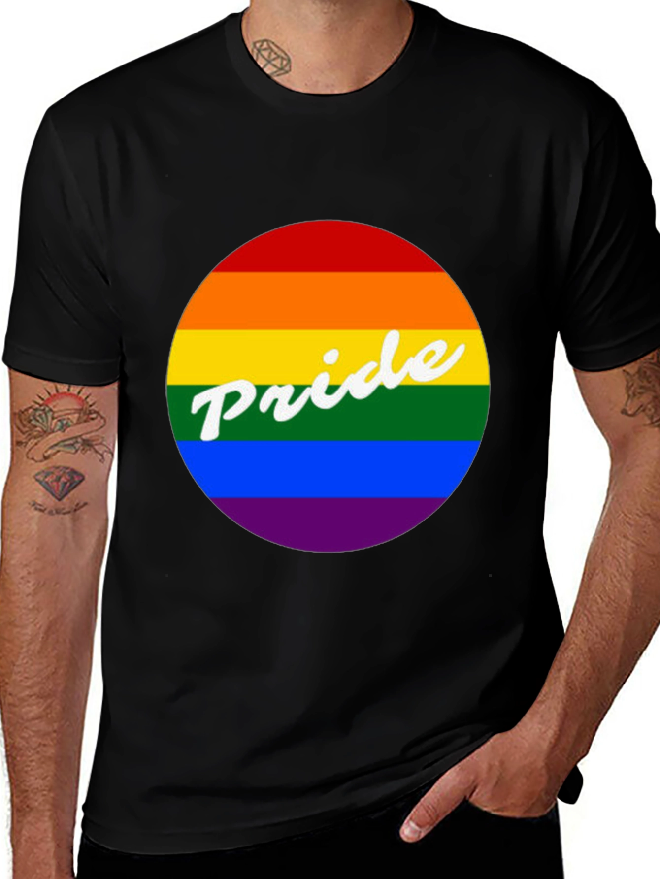 Pride Rainbow Graphic Tee - Unisex Black T-Shirt