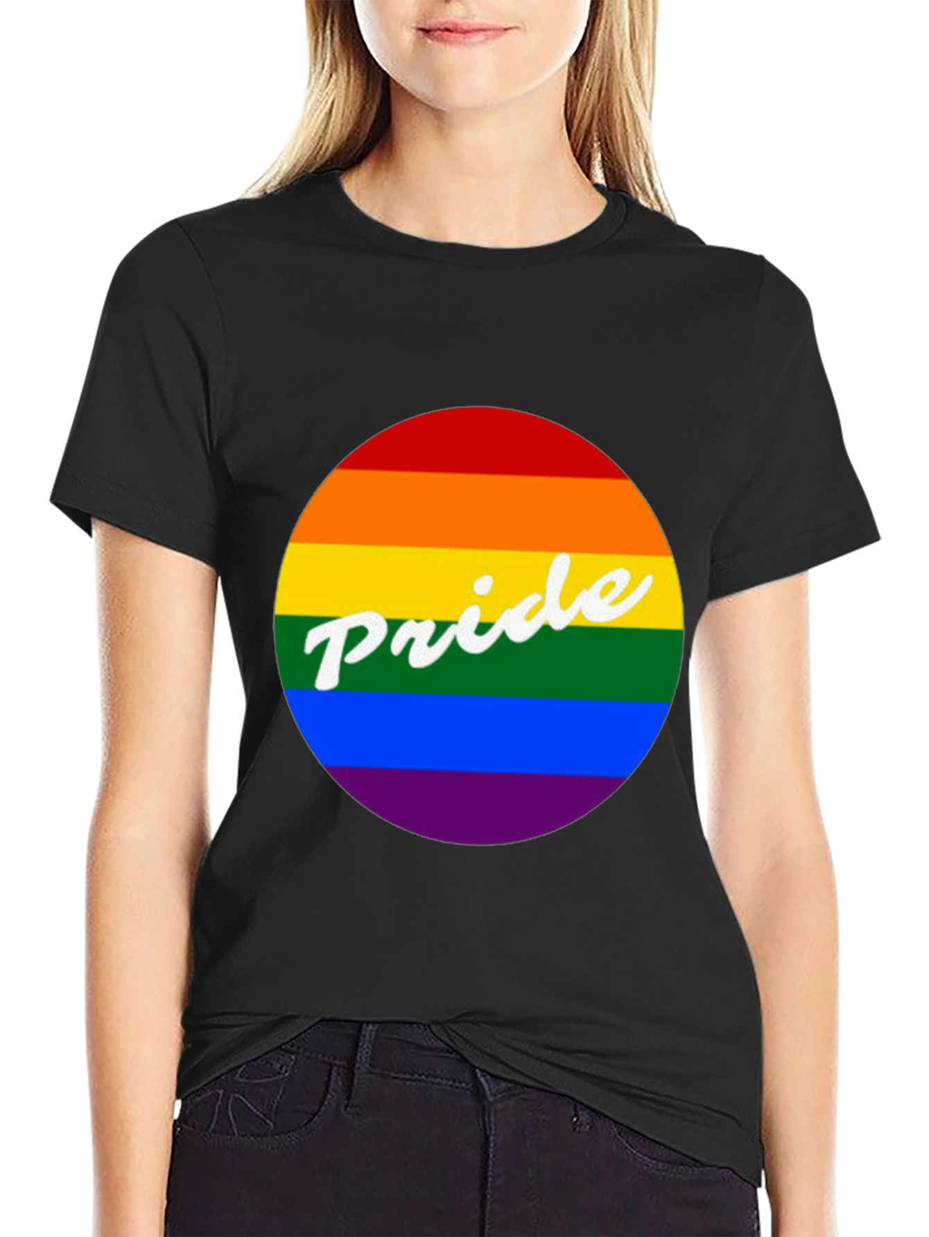 Pride Rainbow Graphic Tee - Unisex Black T-Shirt