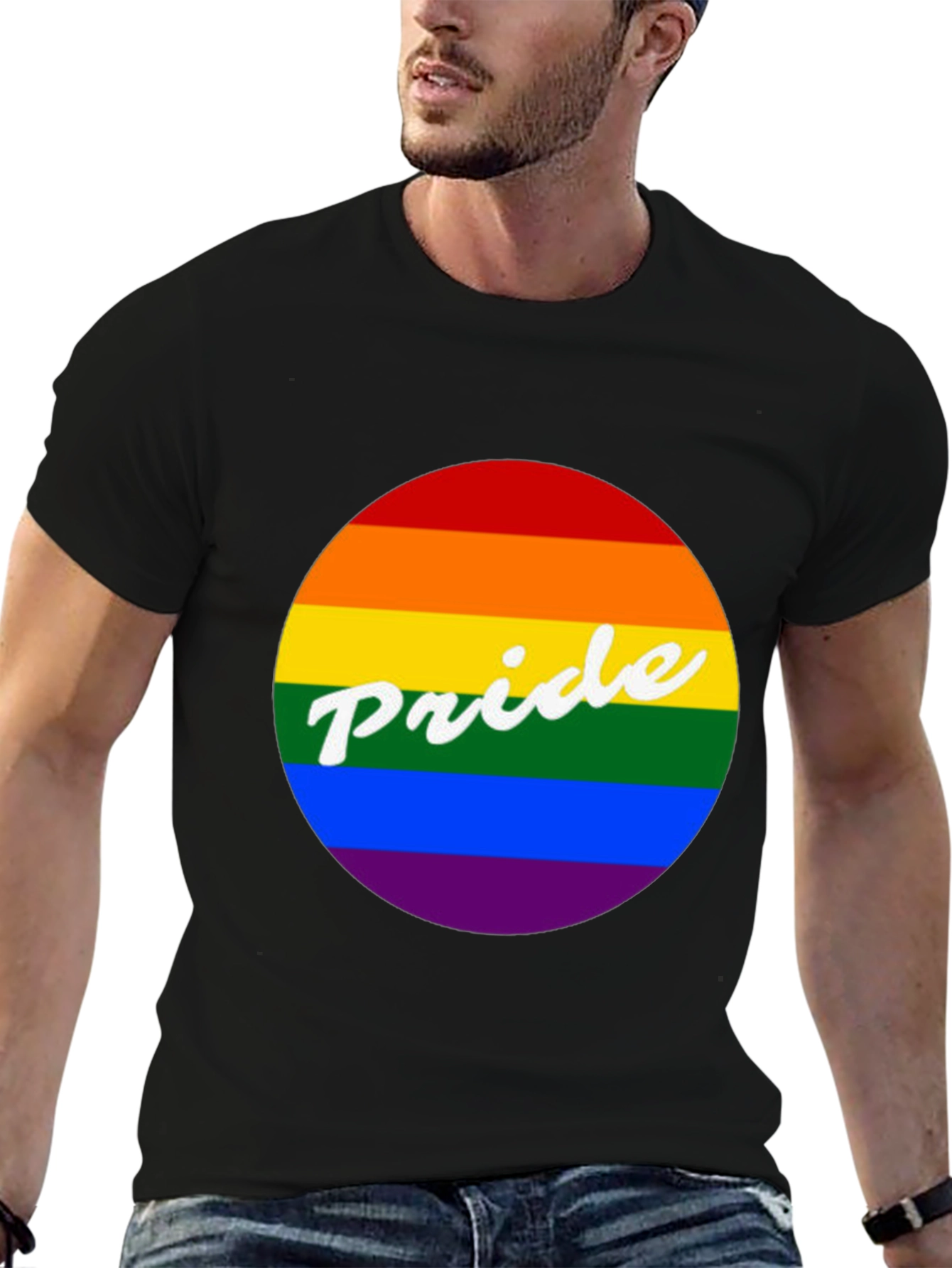 Pride Rainbow Graphic Tee - Unisex Black T-Shirt