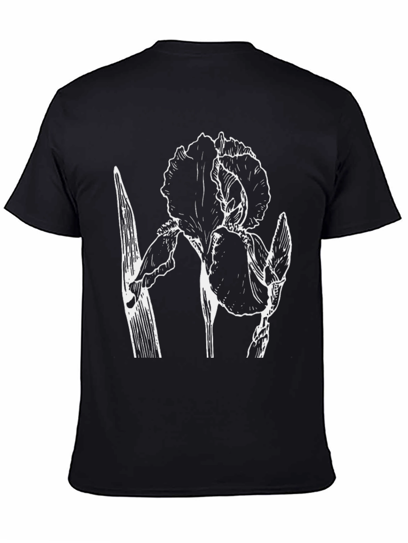 Floral Graphic Print Black Crew Neck T-Shirt