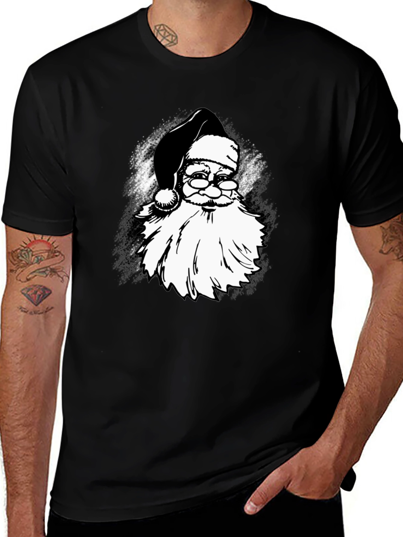 Santa Claus Black Graphic Tee