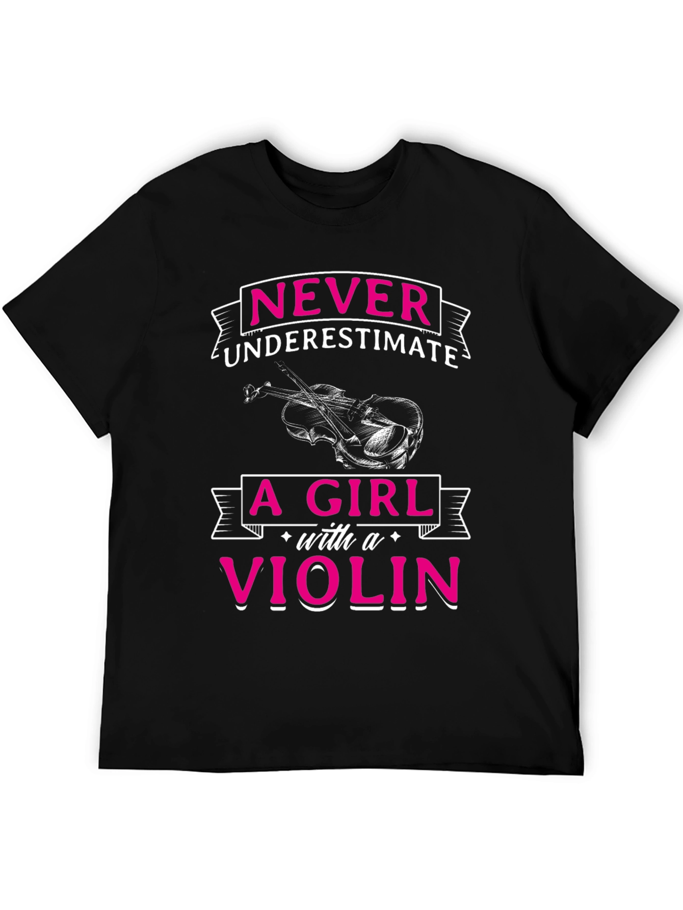 Never Underestimate A Girl With A Violin Graphic Tee
